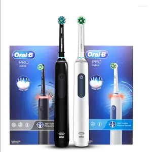 Original Oral B Pro Ultra Electric Tandbrush 4 Tandborstar för vuxen tandkött Deep Clean Smart Timer Pressure Sensor