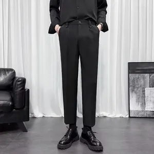 Herrenanzüge 2024 Herren Sommer Mode Business Casual Anzug Hosen Lange Feste Männer Gerade Formale Männliche Atmungsaktive Hose F218