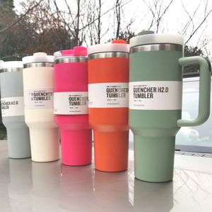 Kış Pembe Comso Parada Pembe Paslanmaz Çelik 40 Oz H2.0 Seyahat Su Şişeleri Kapak ve Pipetli Yalıtımlı Tumbler İçecekleri Soğuk Tutun 0323