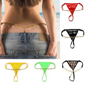 Andra smyckesuppsättningar Hot Sale Women Custom Thong med brevnamn Anpassa G-sträng trosor Underkläder midje kroppskedja spetsar thongs smycken gåva yq240204