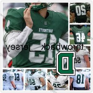 Custom Thr Dartmouth Big Green Football Any Name Number White 12 Derek Kyler 13 Jared Gerbino 31 Caylin Parker 42 Connor Rempel Jersey High