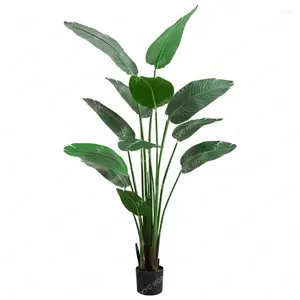 Decorative Flowers Large Floor Simulation Green Plant Ravenala Bird Of Paradise Pot Home Interior Decoration Ornaments Fake Trees