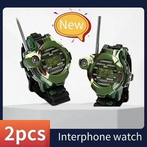2PCS Childrens Watch In Long 7-14 Fashion Walkie Talkie Range Kids Watch Radio Two-Way Transceiver Family Education Toy Watches 240131