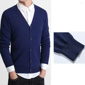 Maglioni da uomo Giacca cardigan da uomo Cappotto lavorato a maglia con scollo a V Maglione tinta unita slim fit per abbigliamento casual autunno inverno