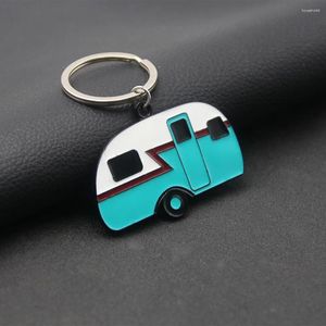 Schlüsselanhänger Niedlicher Camper Schlüsselanhänger Camping Welt Van Auto Anhänger Schlüsselanhänger für Frauen Männer Schlüsselanhänger Schmuck Reise Souvenir Geschenk