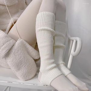 Meias femininas de malha longas polainas meninas outono inverno quente joelho alto pé capa meias crochê leggings bota punhos