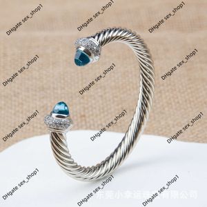 Designer smycken armband modemärke Davidss med flera rader med trasiga diamanter och zirkon populär tvinnad trådöppning 7mm