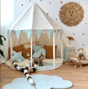 Tendas e abrigos Ins Children's Castle Tent Yurt Canvas Game House Baby's Indoor Big Toy Reading Corner