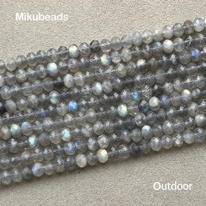 Löst ädelstenar Partihandel Natural 4 5,5 mm labradorit Facetterade Rondelle -pärlor för smycken som gör DIY -armband halsband
