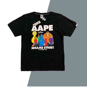 Summer Tide Marca AAPE Manica corta Sesame Street Joint Ape Legion T-shirt stampata Ins Loose Casual Uomo e donna Half Designer Fashion453