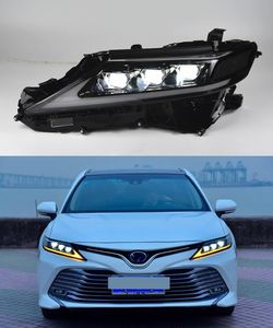 Huvudljus för Toyota Camry LED DAYTIME Running Headlight 2018-2022 DRL Turn Signal Dual Beam Lamp Lens Car Styling