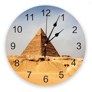 Väggklockor Egypten Pyramid Desert Heritage Home Decorations Living Room Clock Modern Design Klistermärken Digital
