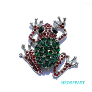 Brooches Vintage Rhinestone Frog Brooch Green Color Women Crystal Pin Ladies Alloy Corsage Coats Party Gift Classic Jewelry Coat Garments