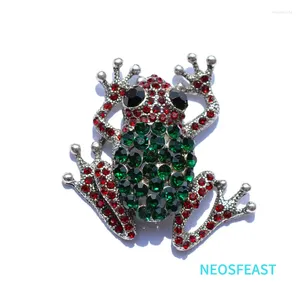 Broschen Vintage Strass Frosch Brosche Grüne Farbe Frauen Kristall Pin Damen Legierung Corsage Mäntel Party Geschenk Klassischer Schmuck Mantel Kleidungsstücke