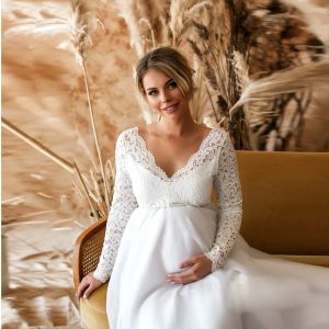 Dresses Sexy Lace Maternity Dresses For Baby Showers Photo Shoot Long Fancy Pregnancy Maxi Gown Elegence Pregnant Women Photography Prop