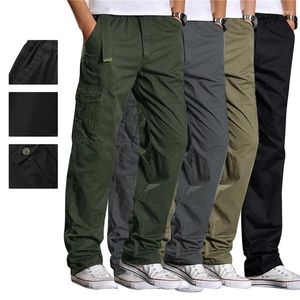 Pantaloni da uomo Peluche Caldi Abbigliamento oversize dritto Cargo Grigio solido Abbigliamento da lavoro versatile Pantaloni da jogging neri Pantaloni casual in cotone