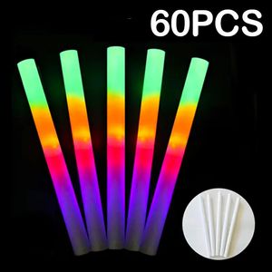 Led Luminous Sticks Party Rave Foam Glow Stick Rgb Fluorescent Dark Light for Bar Wedding Birthday Festival Supplies Accessories 240122