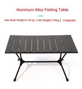 Outdoor Portable Ultralight Camping Foldable Table Aluminium Alloy Folding Camp Picnic Barbecue Desk Furniture 240125