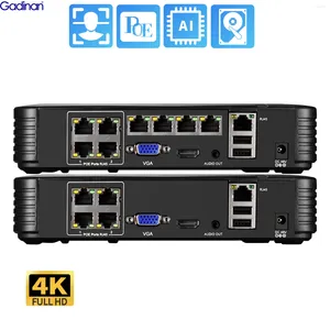 Gadinan Face Detect H.265AI 8CH 4CH 4K 8MP 5MP POE NVR Аудиовыход для видеонаблюдения Videcam Сетевой видеорегистратор XMeye