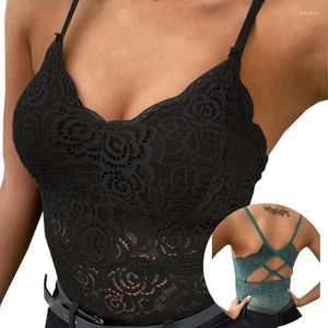 Camisoles tankar 2024 Kvinnor Crop Top Sexig spets Bralette Vest Cami Bustier Short Tank Bh Ladies Solid Summer Camisole