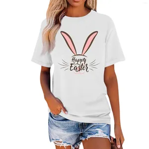 Damen T-Shirts Casual Fashion T-Shirt Rundhals Kurzarm Top Ostern bedruckte Kleidung und Angebote