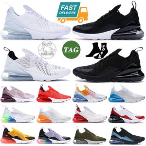 270 Designer Running Shoes Mens Sapatilhas 270s Azul Marinho Triplo Preto Branco Barely Rose Habanero Vermelho Pure Platinum Spirit Teal Dark Mesh Stucco Womens Sports Trainers