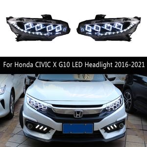 Auto części Lampa głowa w ciągu dnia Wskaźnik sygnału skrętu Light Streamer dla Honda Civic X G10 Zespół reflektorów LED 16-21