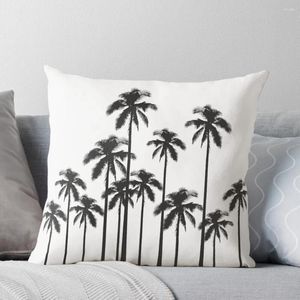 Cuscino in bianco e nero, palme tropicali esotiche, copridivano, oggetti decorativi per la stanza, coperture per cuscini natalizi