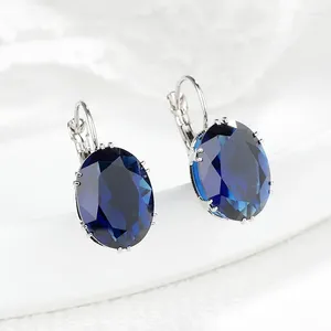 Ryggar örhängen S925 Sterling Silver Natural Sapphire Clip Women Earring smycken peridot bizuteria orecchini obsidian ädelstenar