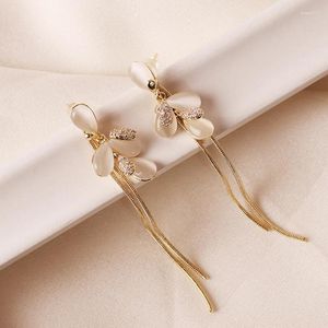 Stud Earrings JUWANG 2024 Luxury Simple Jewelry For Women Girls Cubic Zirconia Long Tassel Charm Ear Wearings Pendientes Mujer