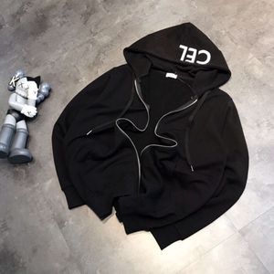 Sweaters kadın jimo hoodie moda marka bahar ve sonbahar cel minimalist mektup hoodie rahat gevşek çift fermuarlı ceket