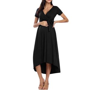 Dresses 2022 Maternity clothes plus size maternity dresses V neck short sleeved belted women's nursing dresses breastfeeding Q04001