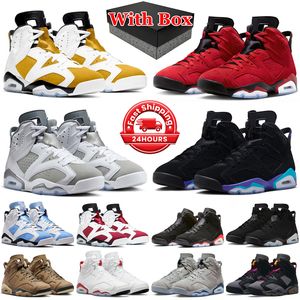 Con scatola 6s jumpman 6 scarpe da basket uomo donna Toro Bravo Giallo Ocra Aqua Cool Grigio UNC Bianco Nero Infrarosso Georgetown scarpe da ginnastica da uomo sportive sneakers all'aperto