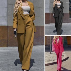 Pantaloni a due pezzi da donna Abito formale da donna Cappotto stile business con risvolto Manica lunga a vita alta da ufficio