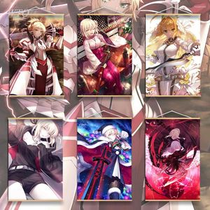 Pinturas Anime Pôsteres Fate Grand Order Sabre Lancer Artoria Pendragon Alter Canvas Pintura Decoração de parede Arte Imagem Home