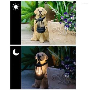 Trädgårdsdekorationer Solar Animal Light Waterproof Dogs Decorative Outdoor Lighting Staty Led Night For Pathway Yard Wildlife Decoration