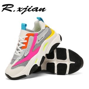 RXJIAN Womens Sneakers Athletic Running Shoes Walking Breathable Sport Lace Up Hight Platform Casual 240130