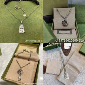 925 Sterling Silver Silver Luxury Designer key knowndants chain for woman men fashion wedding charm ghost jewelry g double birthday gift accessories marmont van