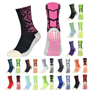 Men's Socks Fashion Outdoor Sports Running Compression Athletic Football Soccer Basketball Anti Slip With Grips
