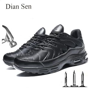 Diansen Safety Shoes MEN防水鋼のつま先ワークブート軽量エアクッション衝撃吸収抗マシュコンストラクションスニーカー240126