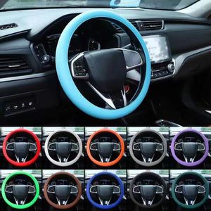 Capas de volante de carro capa de silicone verão universal luva elástica textura macia multi cor decoração automática acessórios diy