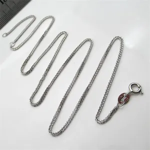 Pendants 2PCS/Lot Vintage 925 Sterling Silver Chain Necklace For Women Handmade Jewelry Weave Flat Link Accessories