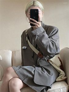 ツーピースドレスUNXXプレッピースタイルの女性スーツブレザージャケットスカートペシャー