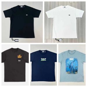 Cinco cores pequenas camisetas homens mulheres verão tintura kith camiseta de alta qualidade tops box fit manga curta mz