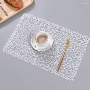 Bord mattor nordisk stil vattentät imitation spets kök placemat dalbana mjuk heminredning anti-halk pvc pad maträtt mugg kaffekopp matta