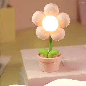 Night Lights Cute Mini Flower Lamp Versatile Decorative Table For Bedroom Desktop Miniature Landscapes Children Toy Kids