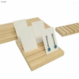 Sacchetti per gioielli Espositore multi-slot in legno massello Ornamenti creativi Accessori Vassoio portaoggetti Orecchini pendenti Carta