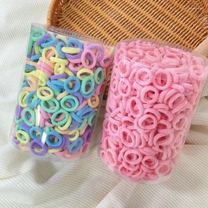 Hårtillbehör 250st kvinnor flickor färgglada nylon elastiska band hästsvans håll liten slips gummi scrunchie