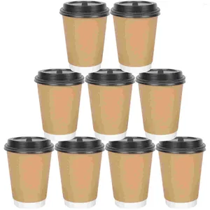 Disposable Cups Straws 100Pcs Paper Coffee Thick Cold Drinking