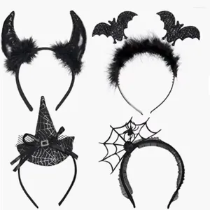 Decorazione per feste Halloween Diavolo Fascia per capelli Ragnatela Strega Danza Fascia Po Puntelli Festival dei fantasmi Cerchio per testa di pipistrello